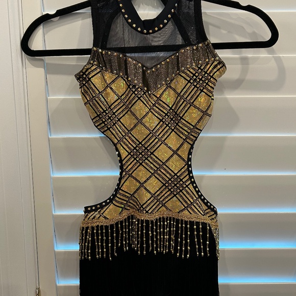 Black and Gold Jazz Dance Costume - Picture 1 of 5